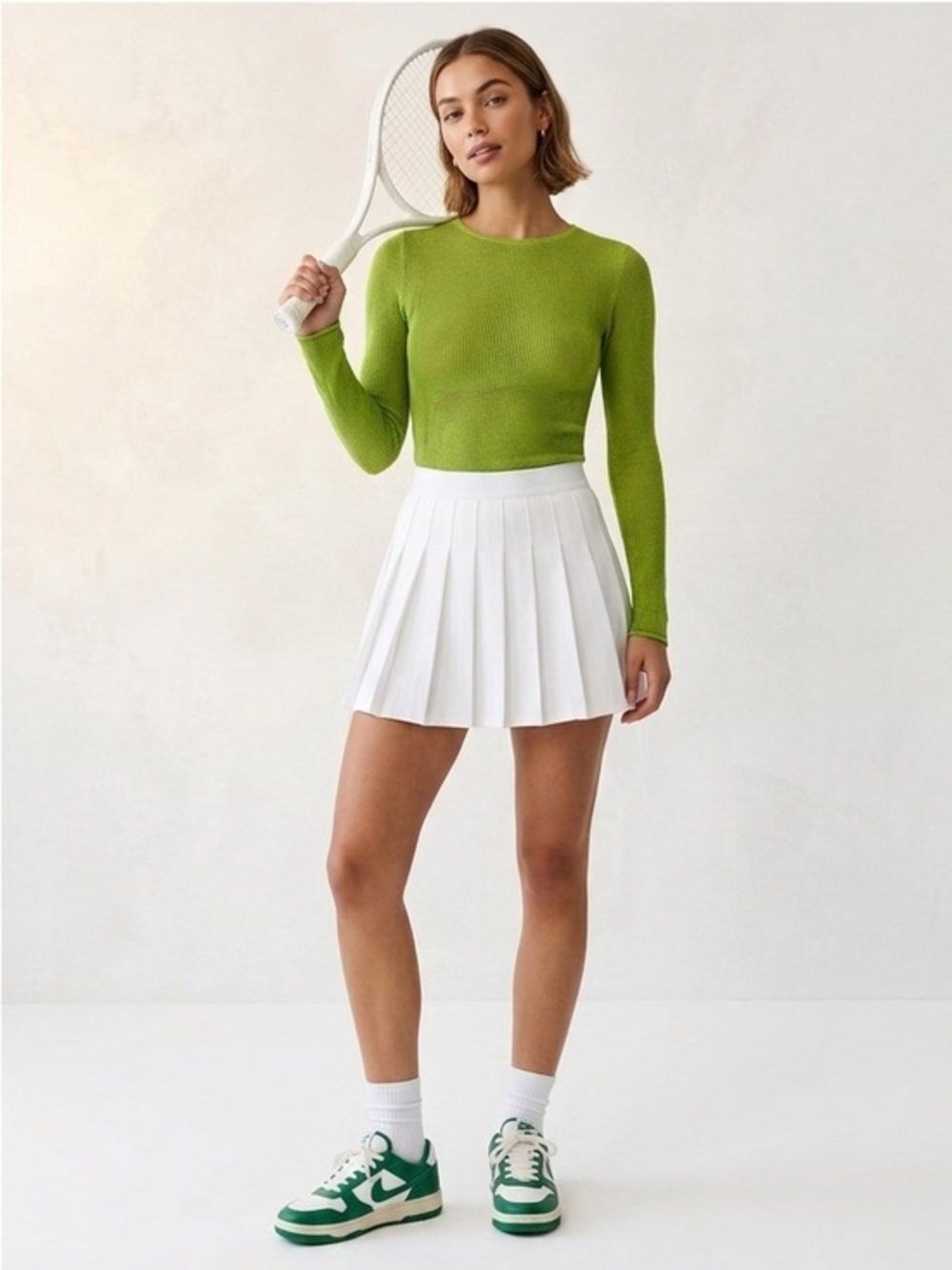 Aritzia Sunday Best Downtown Sweater Green Long Sleeve Crewneck Top 
Extra Small